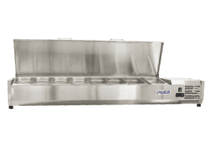 POLARCAB PIZZA INGREDIENT FRIDGE WITH STAINLESS STEEL LID - 8 DIVISION