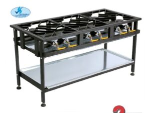 BOILING TABLE GAS - COMMERCIAL - 6 BURNER STAGGERED