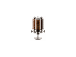 CEREAL DISPENSER TRIPLE S/STEEL - POLYCARBONATE CYLINDER