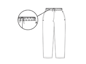 CHEFS UNIFORM BAGGY TROUSERS - DRAW CORD - BLACK - XX LARGE