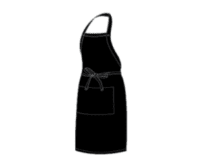 CHEFS UNIFORM - FULL BIB BLACK APRON