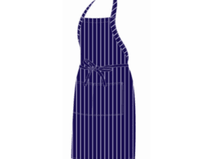 CHEFS UNIFORM - FULL BIB BUTCHERS APRON BLUE STRIPE