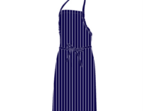 CHEFS UNIFORM - FULL BIB BUTCHERS 'VALUE' APRON BLUE STRIPE