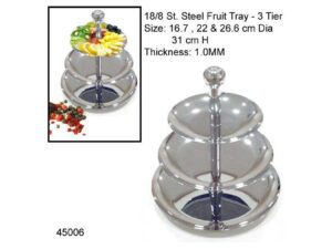 DISPLAY STAND S/STEEL - 3 TIER (31 CM HIGH)