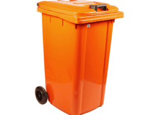 MOBILE REFUSE BIN 120lt - ORANGE 'PAPER WASTE'