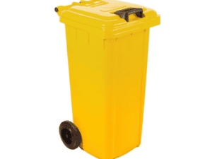 MOBILE REFUSE BIN 120lt - YELLOW 'PLASTIC WASTE'