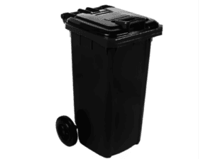 MOBILE REFUSE BIN 240lt - BLACK 'GENERAL WASTE'