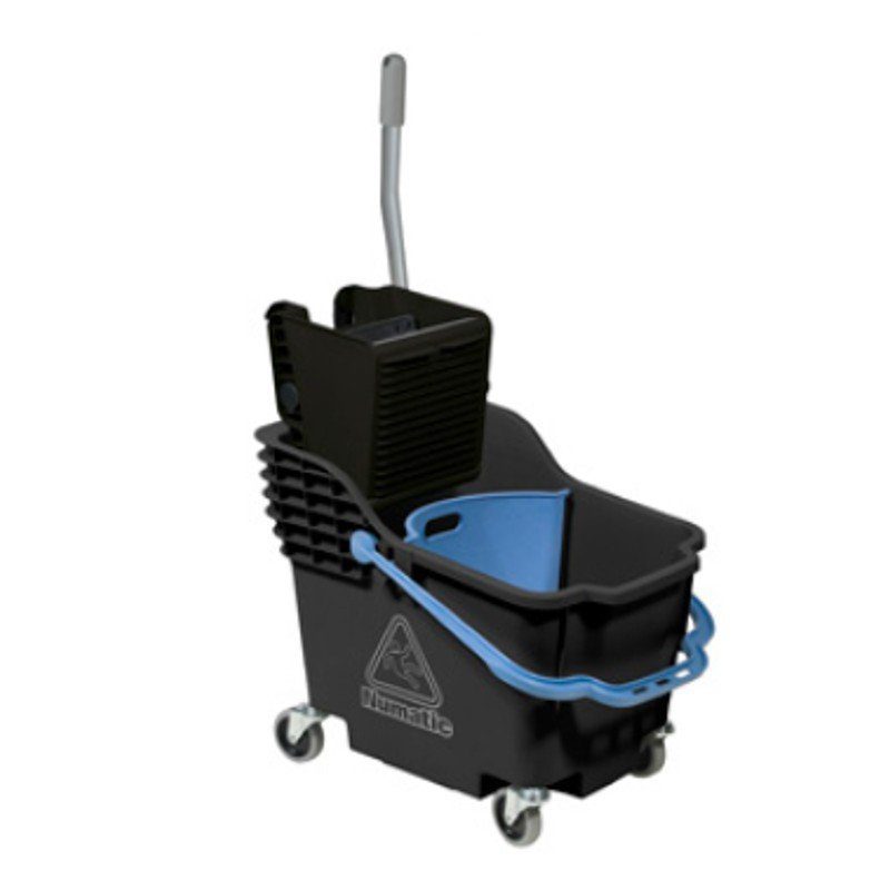 NUMATIC PLASTIC BUCKET & WRINGER (DUAL COMPARTMENT) - BLUE