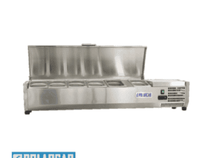 POLARCAB PIZZA INGREDIENT FRIDGE WITH STAINLESS STEEL LID - 6 DIVISION