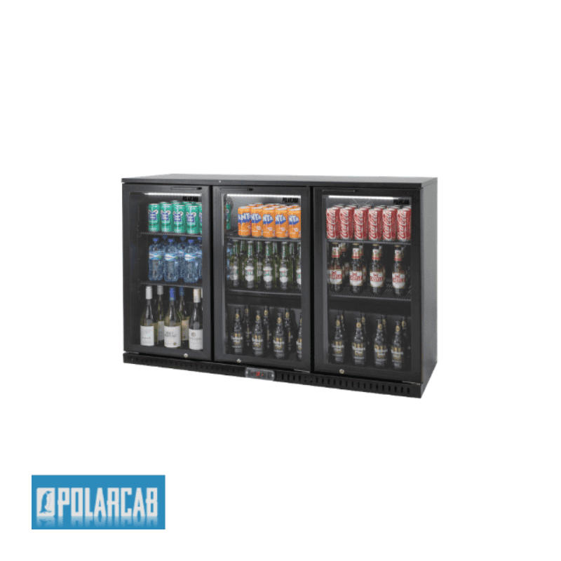 POLARCAB BLACK BAR COOLER - 3 DOOR HINGED