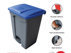 PEDAL BINS PLASTIC - 68L BLUE