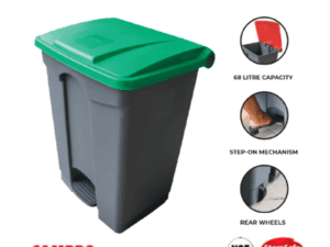 PEDAL BINS PLASTIC - 68L GREEN
