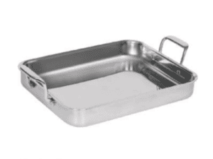 ROASTING PAN S/STEEL WITH HANDLES - 360MM X 290MM X 50MM