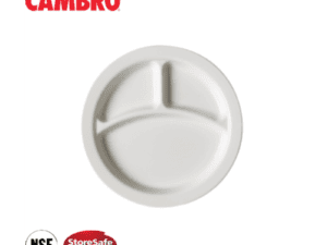 POLYCARBONATE 3 DIVISION DINNER PLATE - 22.9CM - WHITE