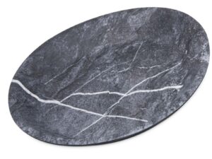 RIDGE MELAMINE COUPE PLATE SOAPSTONE