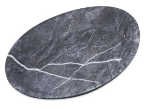 RIDGE MELAMINE RIMLESS PLATE SOAPSTONE
