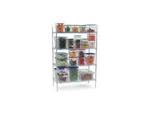 SHELVING UNIT CHROMED - 4 TIER - 905 x 455 x 1830mm