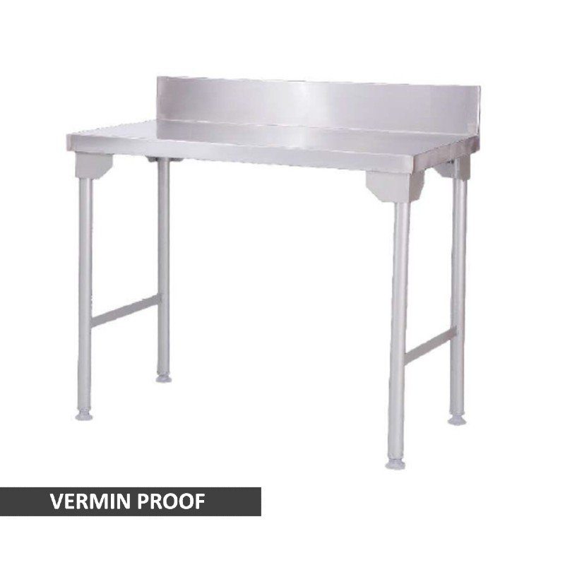 STAINLESS STEEL TABLE - SPLASH BACK