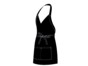 CHEFS UNIFORM - TUXEDO APRON - BLACK