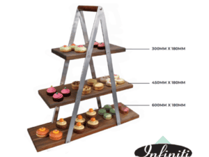 WOODEN DISPLAY STAND - THREE TIER 600MM X 180MM X 20MM