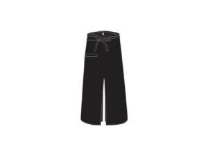 CHEFS UNIFORM - BISTRO APRON WITH SLIT - BLACK