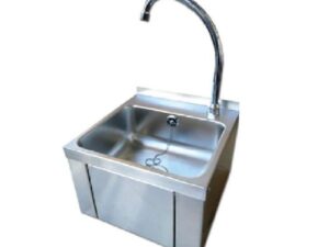 HAND WASH BASIN - KNEE ACTIVATED - 400MM - INCLUDES HOT & COLD VALVE