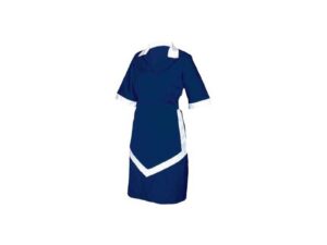 LADIES HOUSEKEEPING UNIFORM 3PC - NAVY AND WHITE - MEDIUM