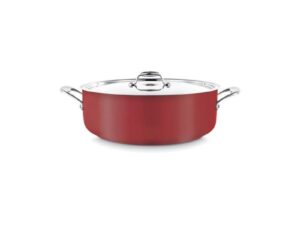 Low Casserole Pot (Red) 8.9L W/Lid
